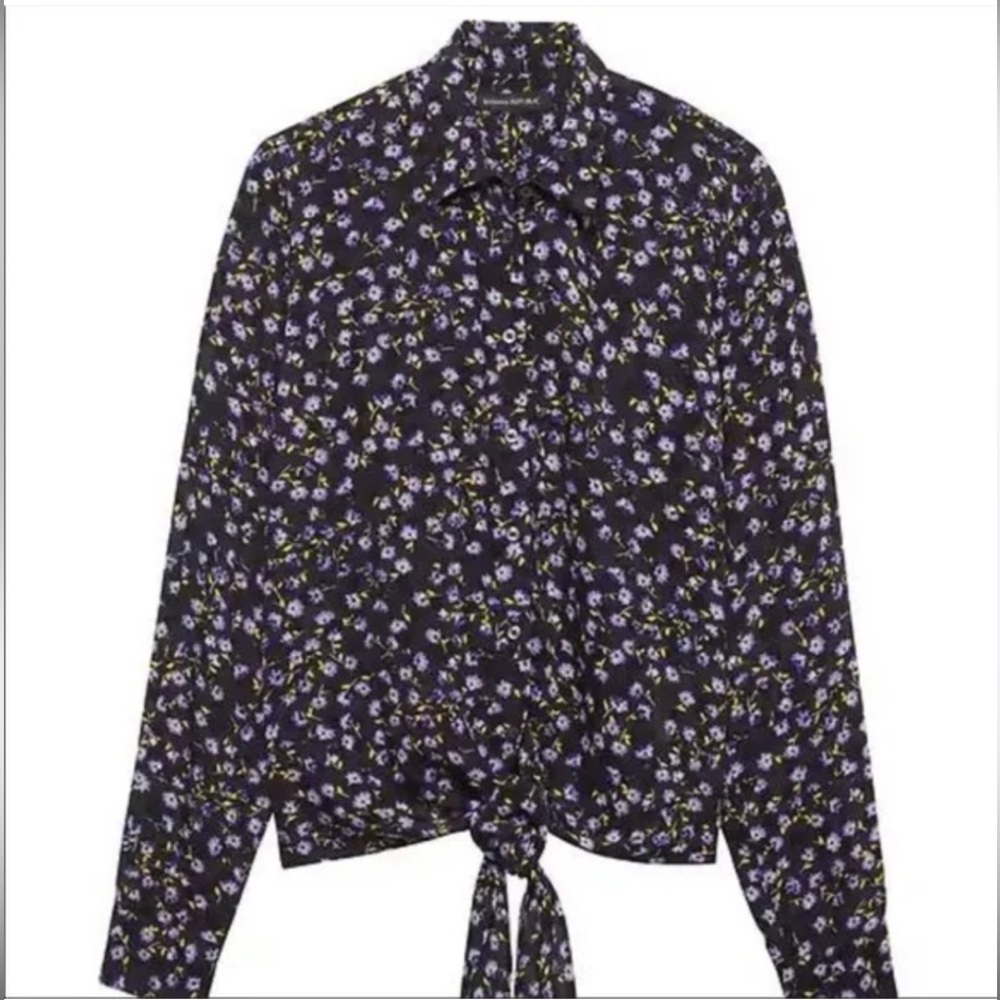 Floral Tie Front Blouse
